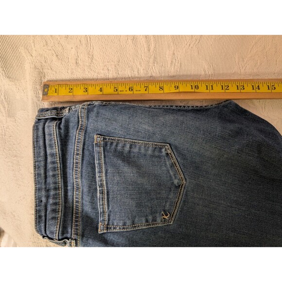 Kut from the Kloth Katy Boyfriend Blue Jeans Size 12 Distressed Embroidered Fade - Picture 10 of 13